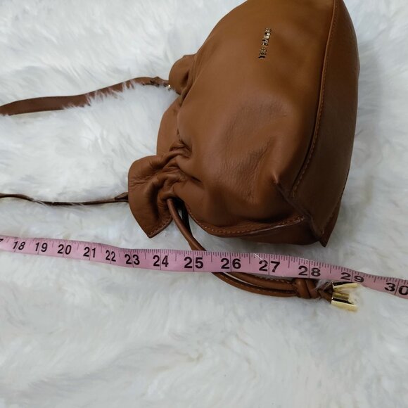 Ted Baker MYLOO Boho Brown Leather Drawstring Crossbody Bucket Bag - Picture 15 of 16